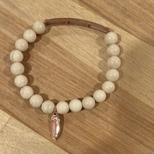 Plunder Cream Beaded Bracelet with Rose Gold Accent